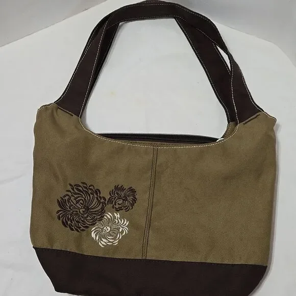 Columbia Green and brown purse with flower graphic Zipper Closure And Two Pocket - Picture 8 of 9